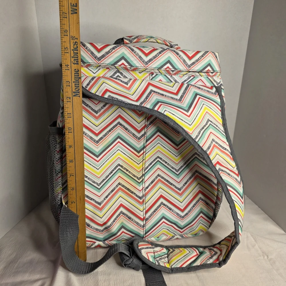 Thirty-One Get Creative Backpack Chevron‎ Multicolor Organizer Craft Bag